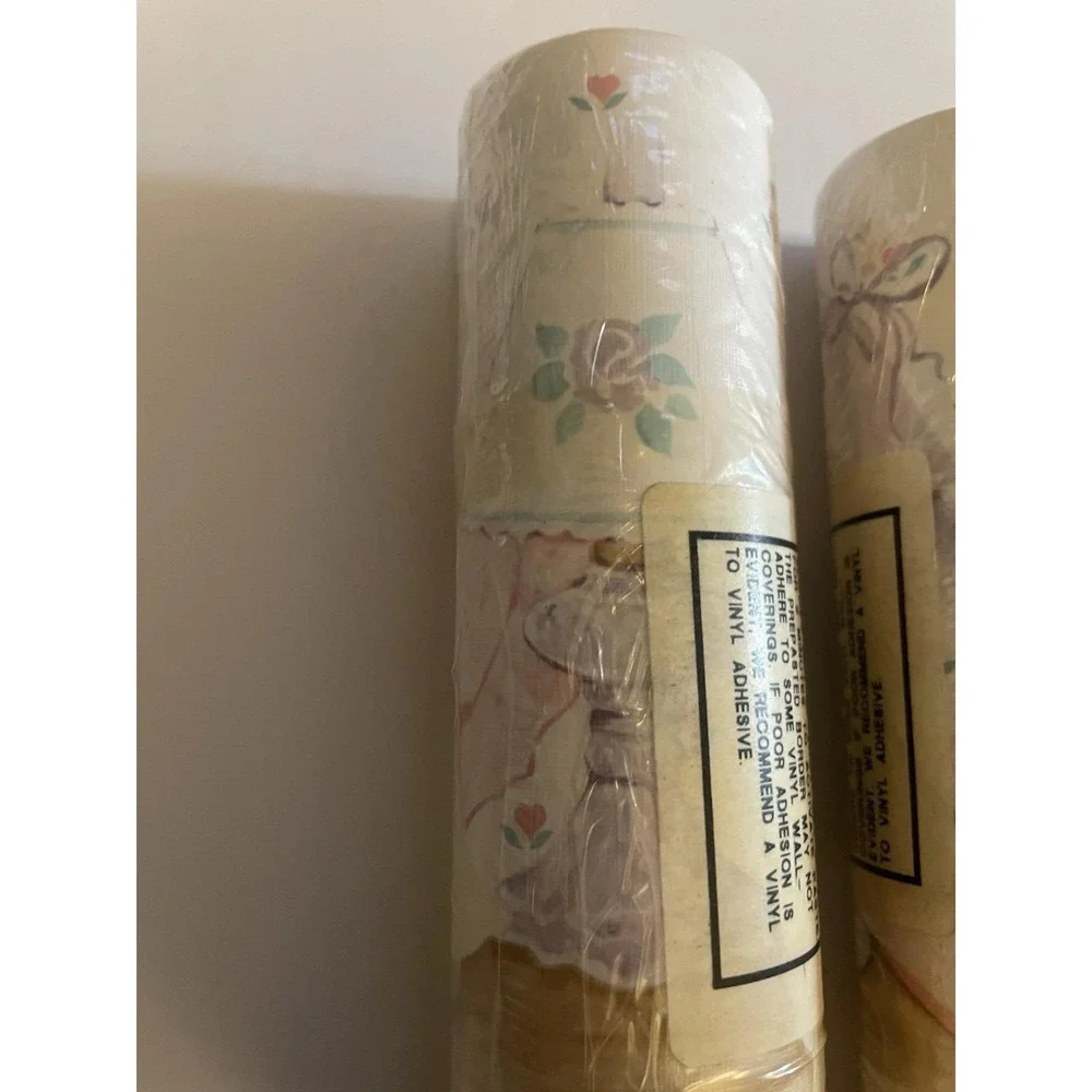 Vintage Wall Border Sleeping Teddy Bears Hearts 80's 90's 3 Rolls 5 Yards Each